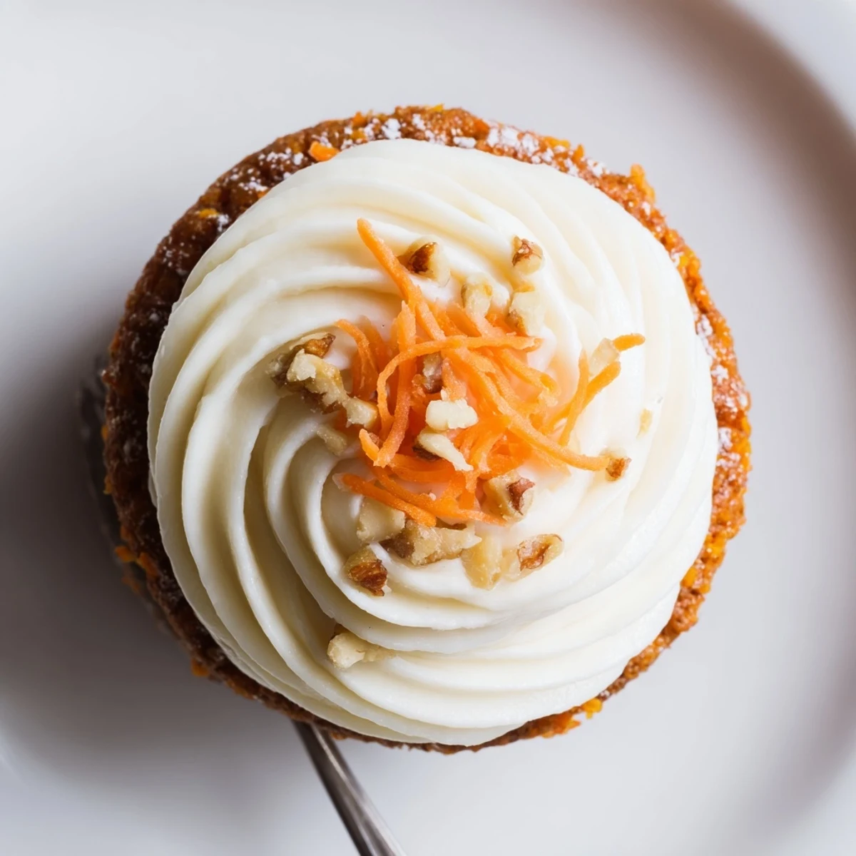 Stacked Moist Carrot Cake Cupcakes on a wire rack cooling, walnuts visible