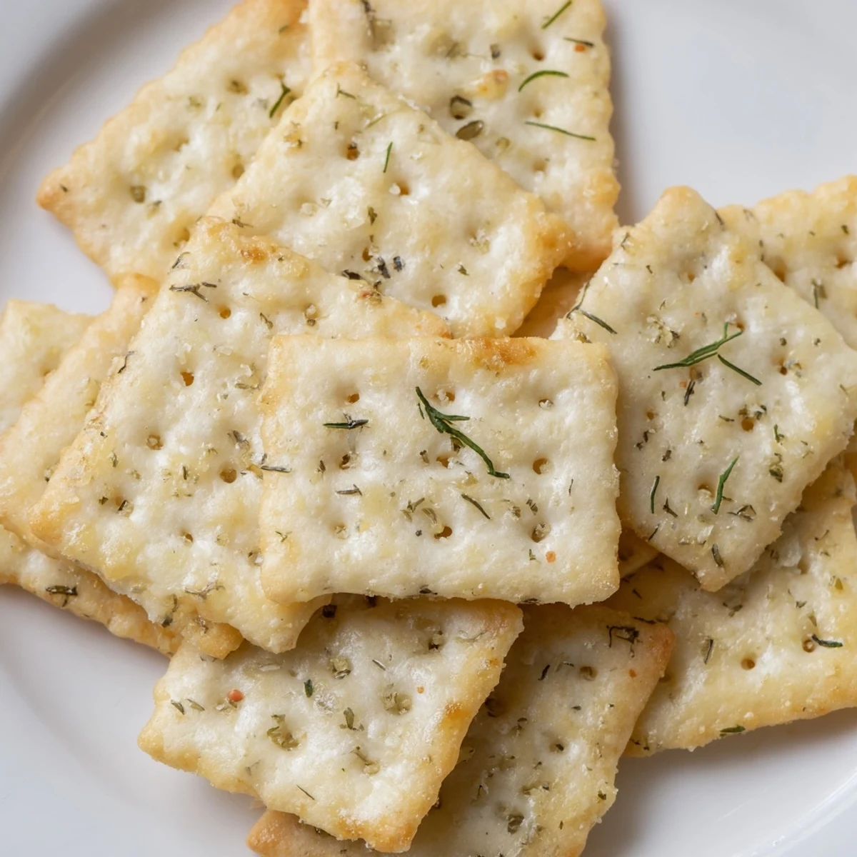 Baking sheet of Dill Pickle Saltines Recipe, buttery tang and flaky crunch  