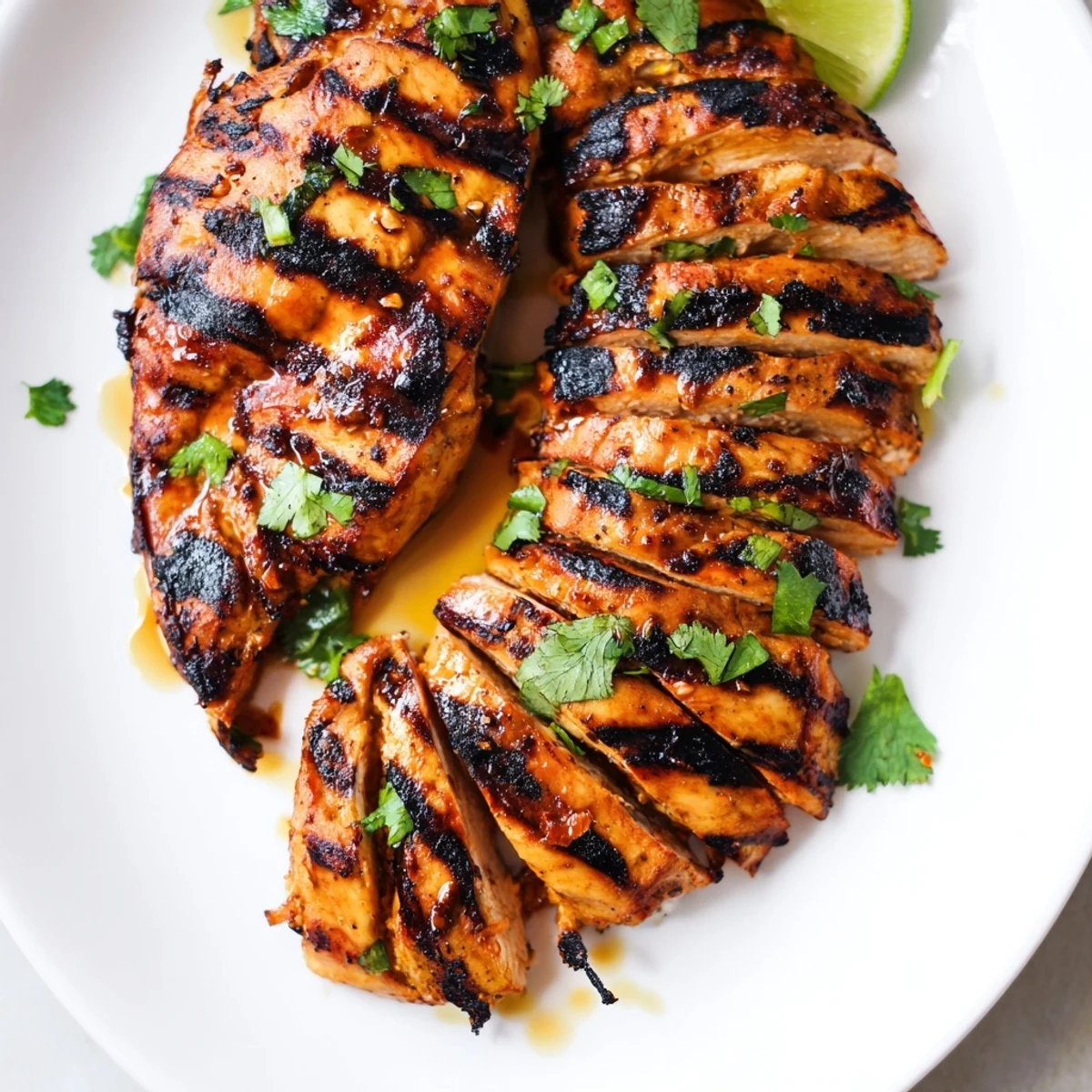Key West Grilled Chicken With Tropical Citrus Marinade, smoky char and lime