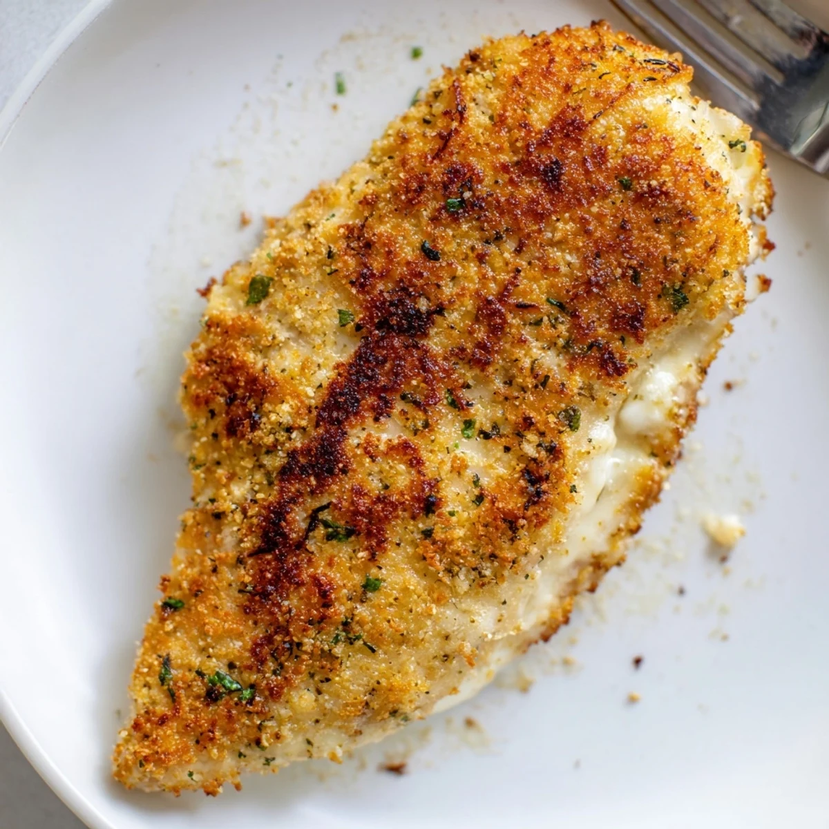 Longhorn Steakhouses Parmesan Crusted Chicken with bubbly golden crust, served with mashed potatoes