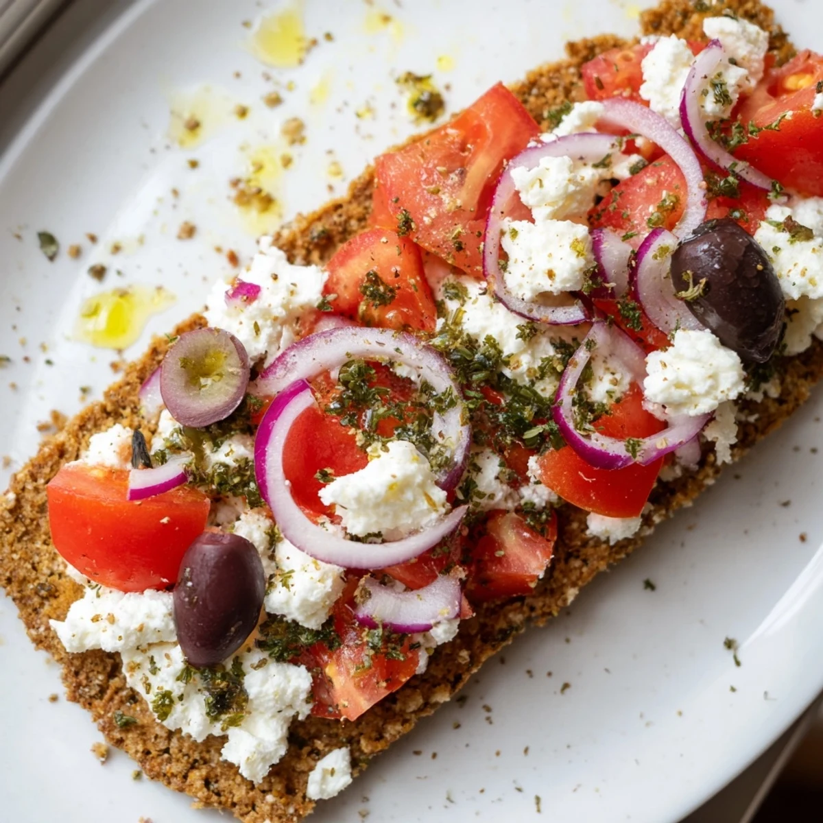 Crunchy Cretan feta rusks drizzled with olive oil and loaded with tangy toppings