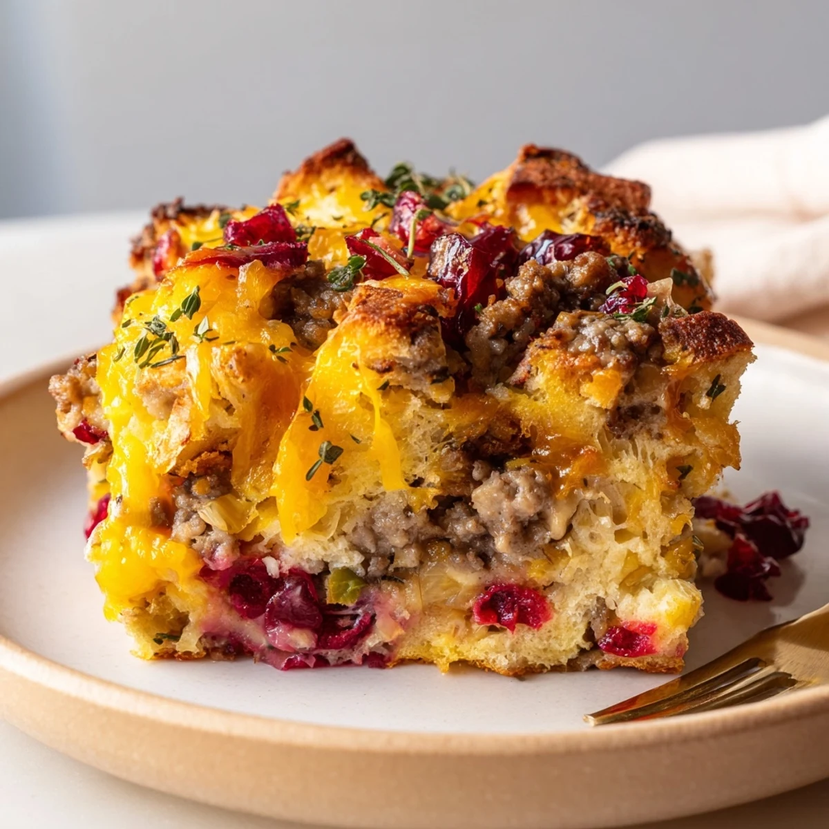 Cranberry Sausage Breakfast Casserole