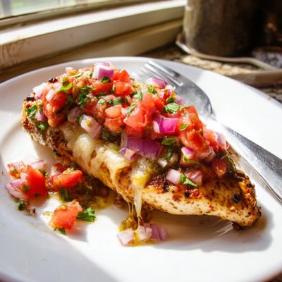 Grilled Salsa Verde Pepper Jack Chicken
